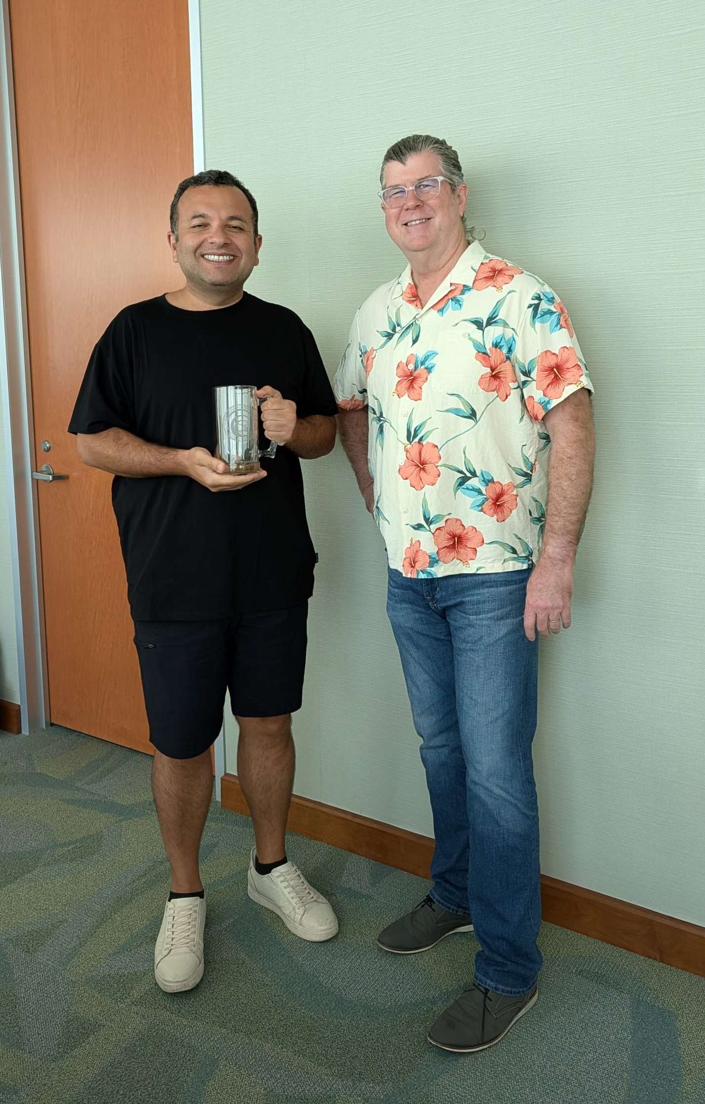 Ulas Bagci with their PAC-AID beer stein